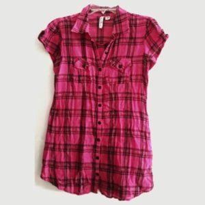 Plaid Button Down Tunic